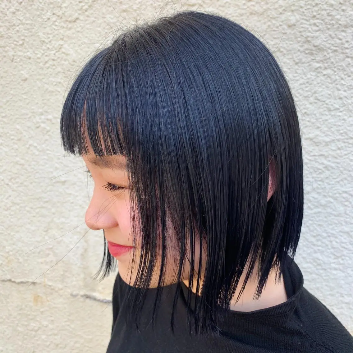ショート カラー 黒髪 ブルーカラー ブルーブラック ボブ カット ヘアカラー トリートメント スダユーヤ 💫推しカラーウルフのヘアスタイル