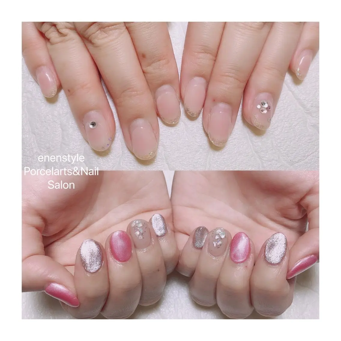 ミディアム ネイル ハンドネイル 🐾enen style 🐾のネイルデザイン