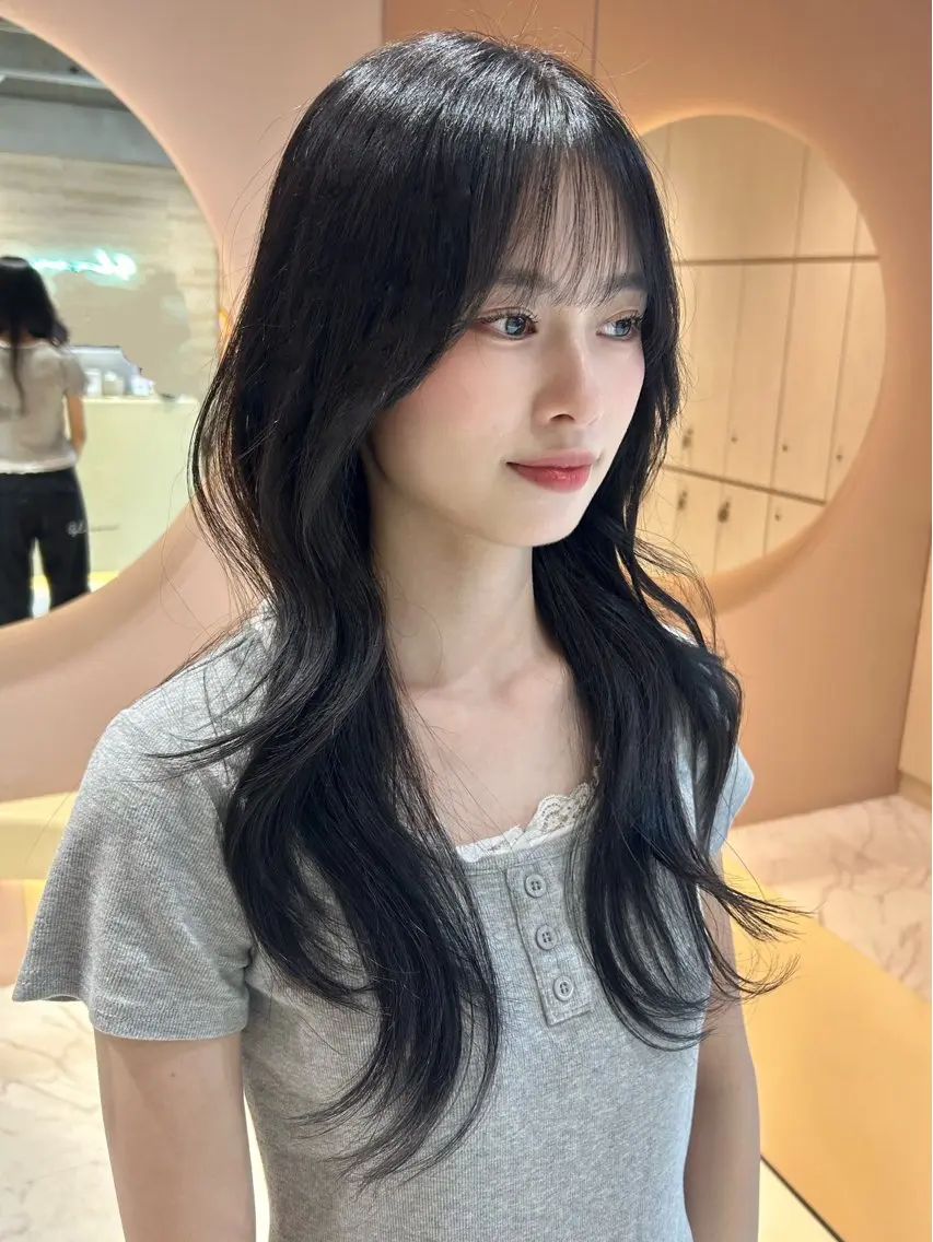 ロング カット 縮毛矯正 大宮韓国ハッシュ🪽 GLROWseriのヘアスタイル