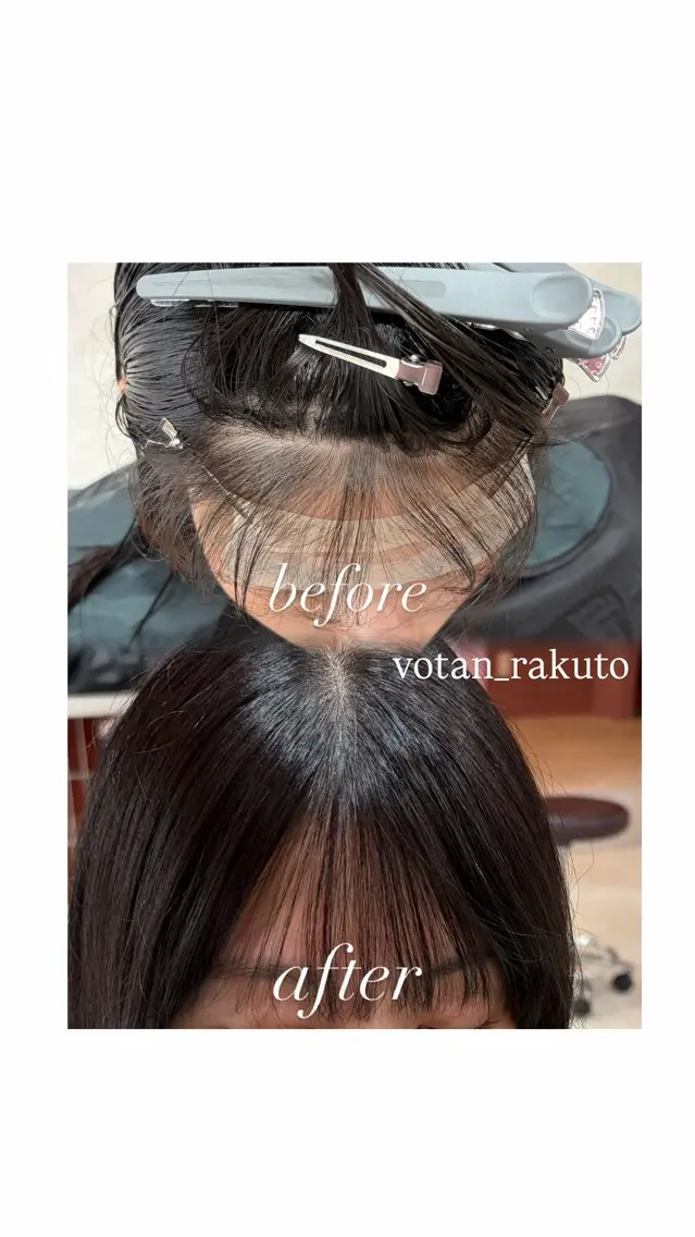ロング カット パーマ クロスパーマ/前髪 縮毛 木串楽人のヘアスタイル