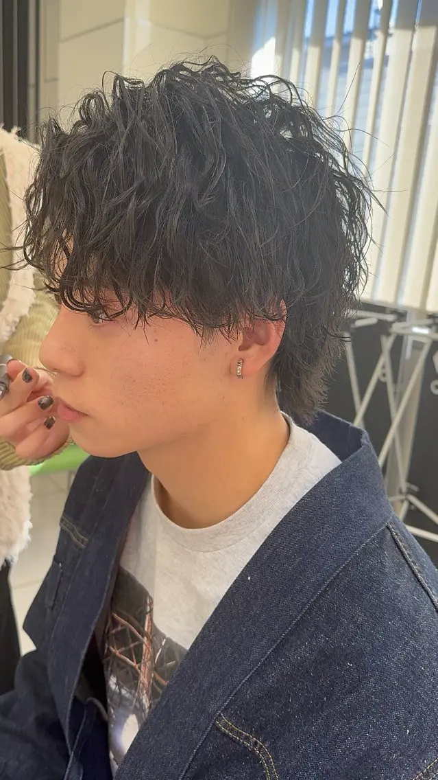 パーマ メンズ マッシュ メンズパーマ スパイラルパーマ カット パーマ 🌞塙　湧貴🌞 スパイキーショートのヘアスタイル