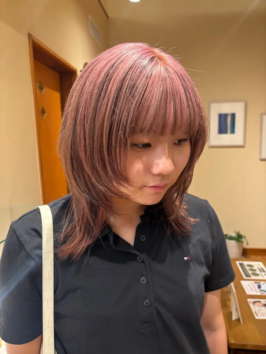 ミディアム カラー カット ヘアカラー トリートメント Sagedoue ユイのヘアスタイル