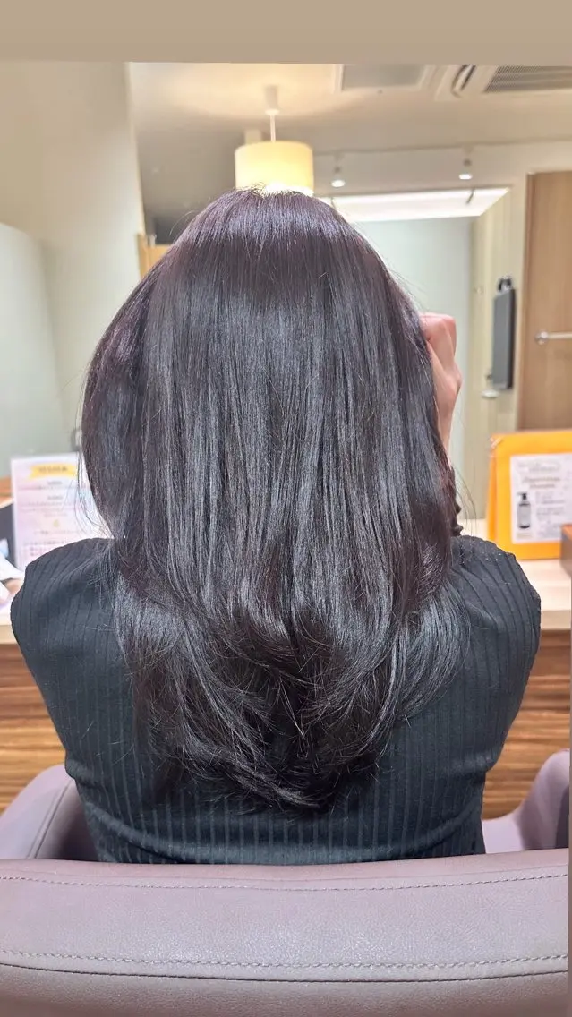 セミロング カラー ラベンダーカラー レイヤーカット 個室サロン🕊️ 飯塚優希のヘアスタイル
