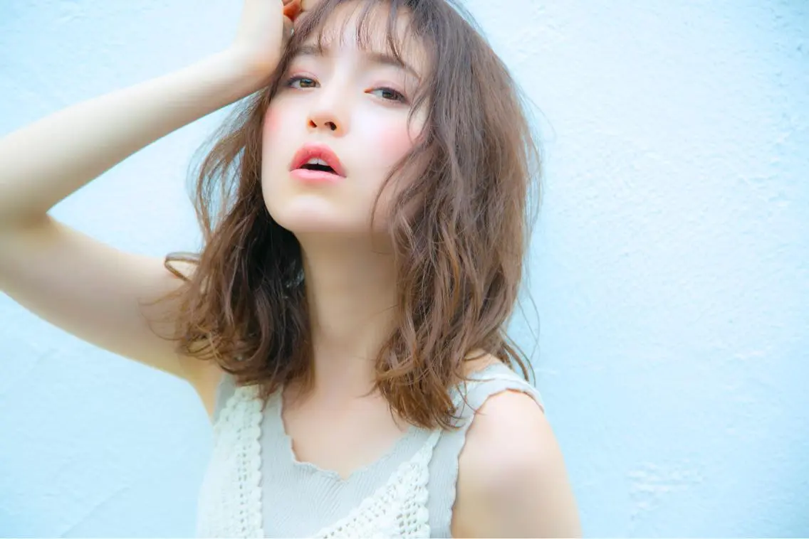 セミロング パーマ セミロングパーマ アッシュ ボブ 外国人風カラー ハイライト トリートメント ヘッドスパ 韓国ヘア♡おくれ毛♡ ボブ♡sayakaのヘアスタイル