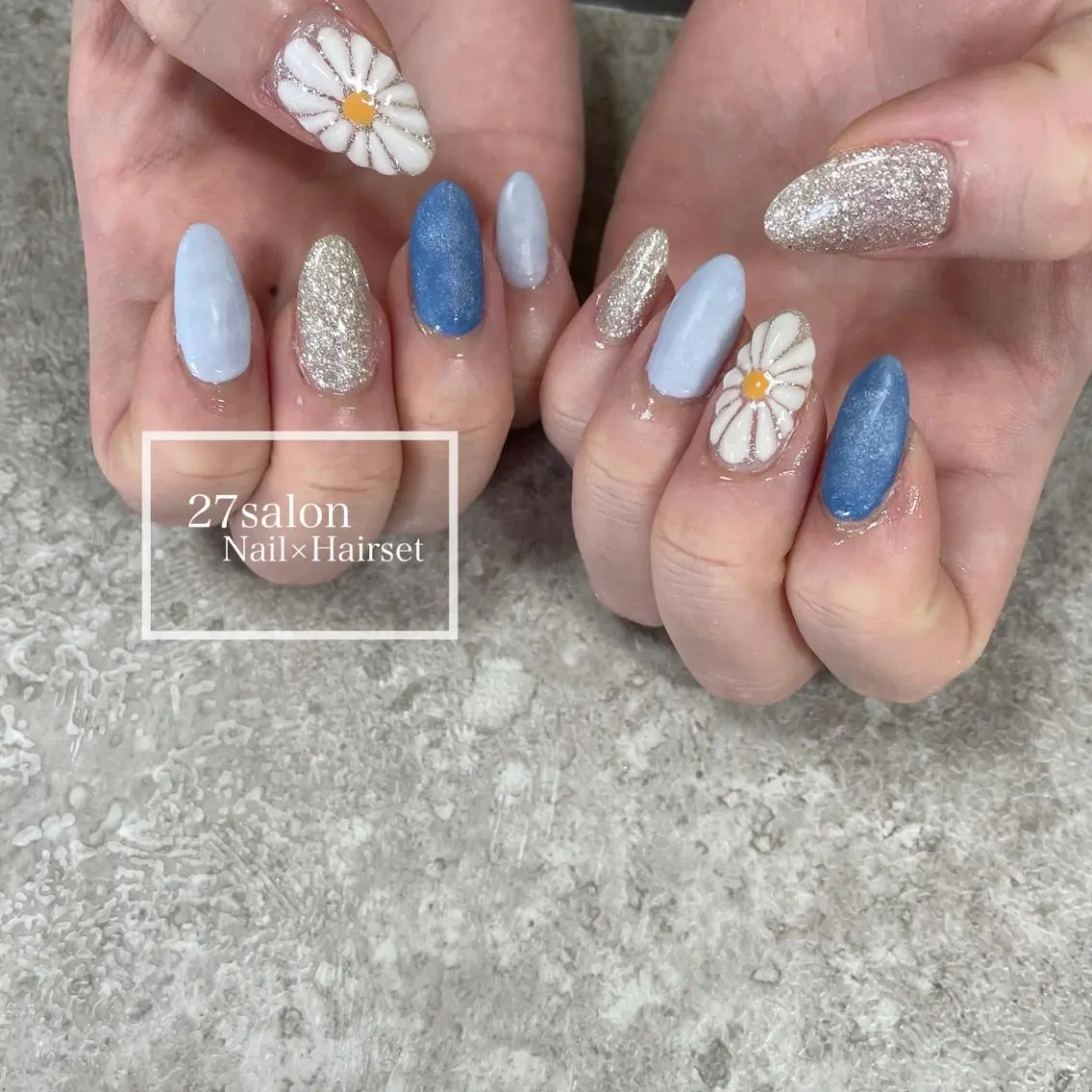 ネイル フラワーネイル ぷっくりネイル 27salon yuinaのネイルデザイン