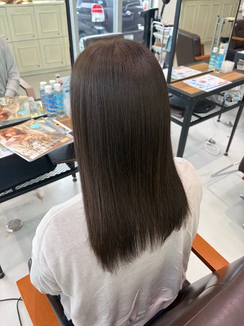 セミロング ヘアカラー つむぎ/ヘアメ🩰 艶髪/グレージュのヘアスタイル