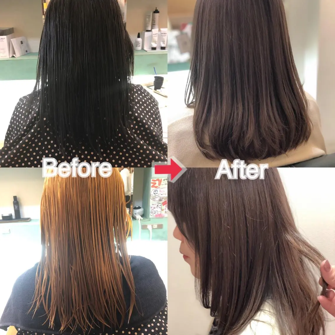 ミディアム カラー 限定1名撮影モデル 村中衣里のヘアスタイル