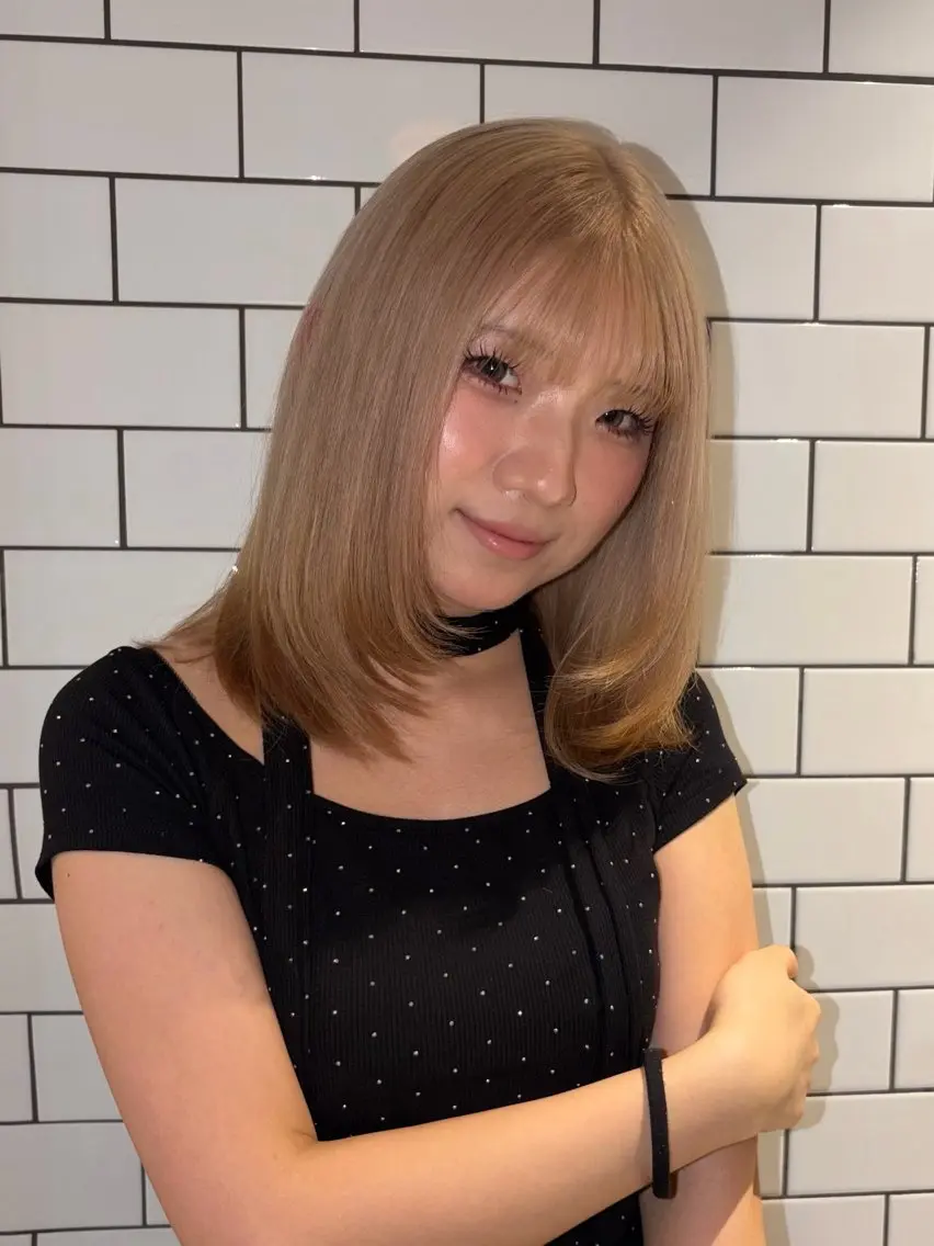 ミディアム カラー ヘアカラー 透明感カラー🫧🎀 まりなのヘアスタイル