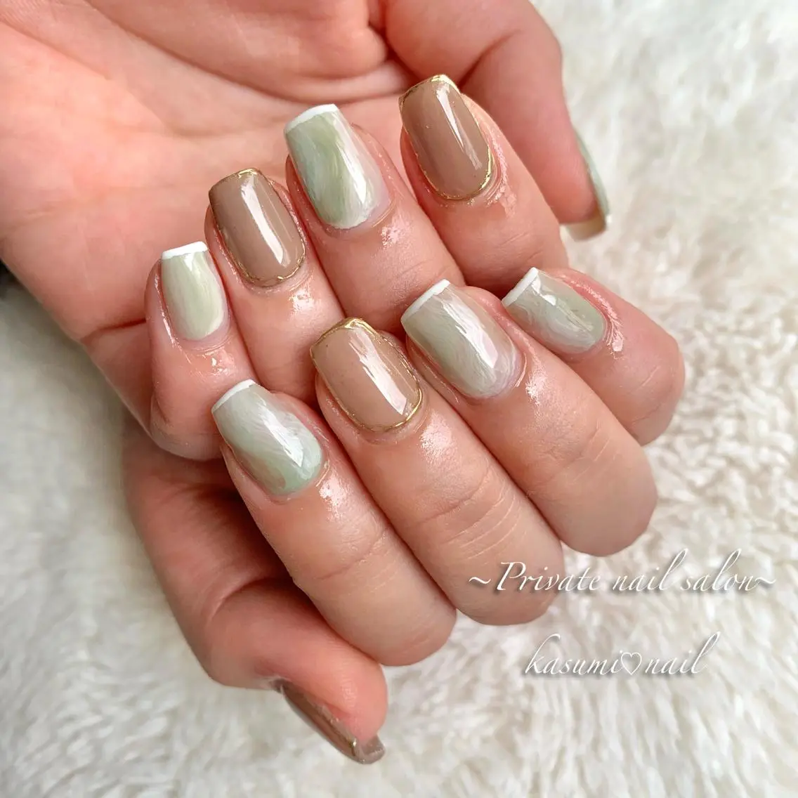 ネイル アートネイル ラメ(グリッター) マグネットネイル ミラーネイル 持ち込み KASUMI♡ Nailのネイルデザイン