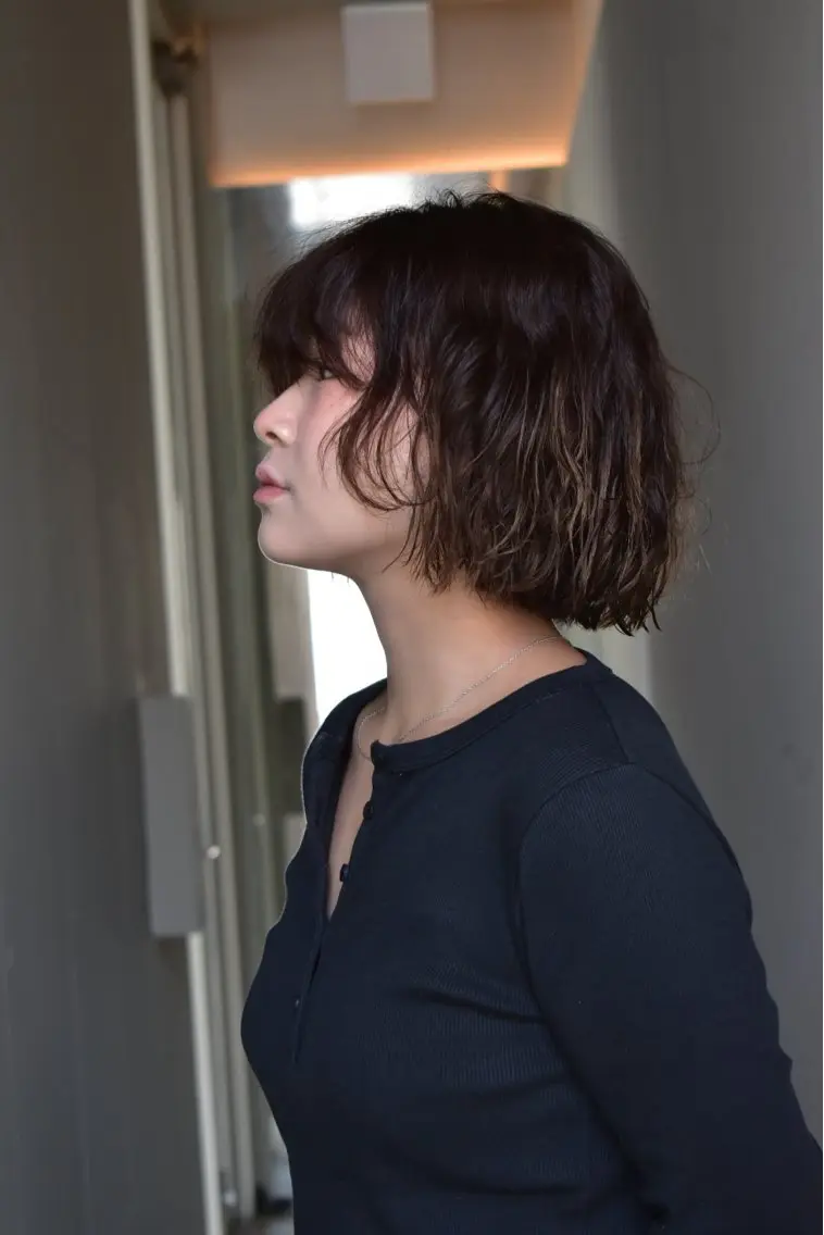 パーマ ボブ 吉田 紫音のヘアスタイル