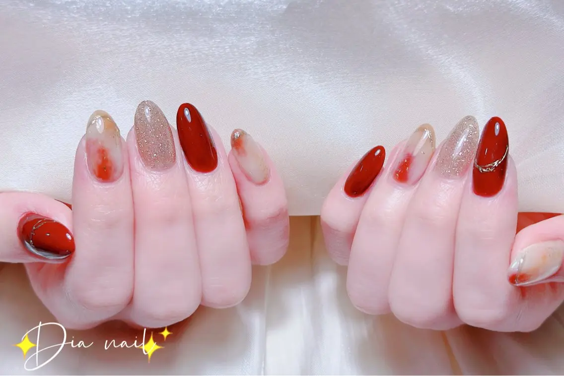 ネイル チークネイル ジェルネイル グラデーション マグネットネイル ニュアンスネイル Di'a nail ネイルサロンのネイルデザイン