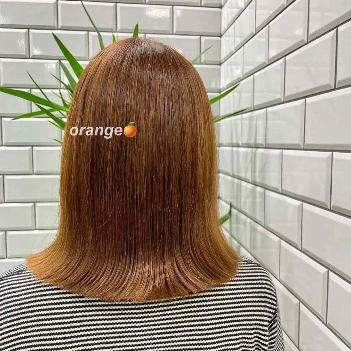 ミディアム カラー オレンジ カット ヘアカラー トリートメント タケダケイ /ショート/ボブのヘアスタイル