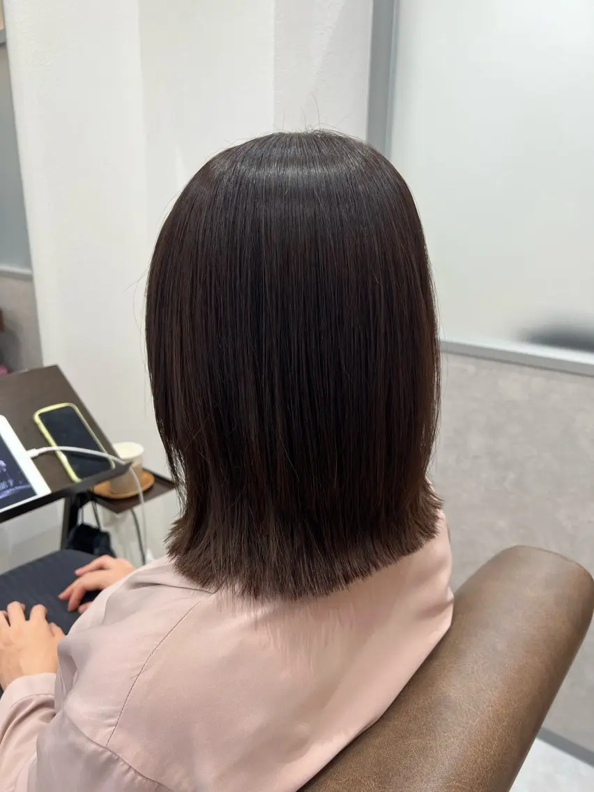 セミロング カラー レイヤーカット カット 縮毛矯正 トリートメント 美髪矯正/髪質改善 🌼 原田 愛弓のヘアスタイル
