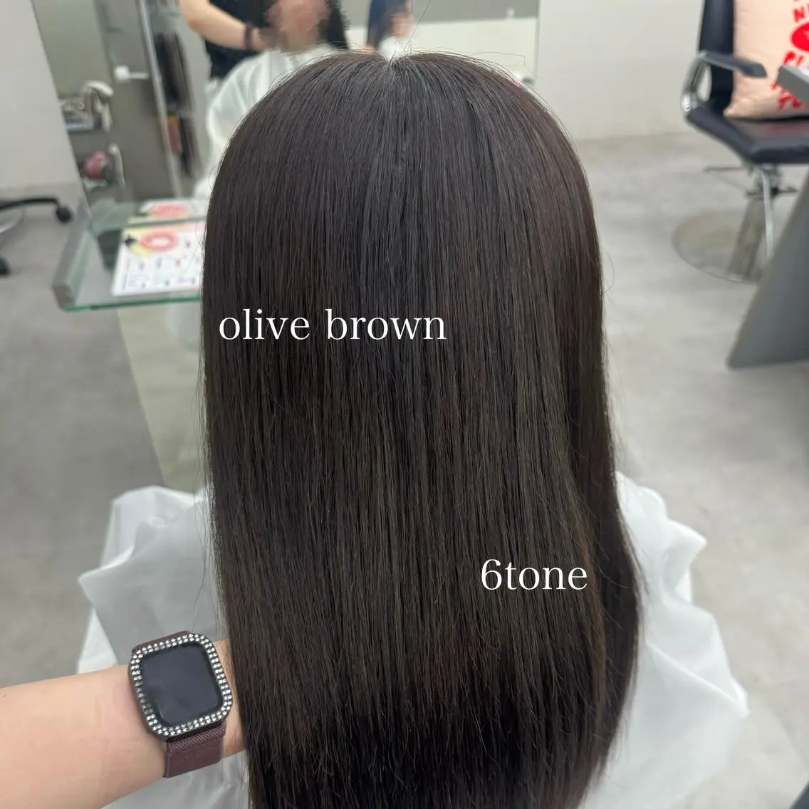 ロング カラー ブラウンカラー 透明感カラー オリーブブラウン ヘアカラー トリートメント エクステ🎀/透明感 カラー🌙┊︎もものヘアスタイル