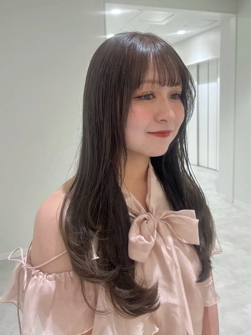 ロング ヘアカラー トリートメント 💕ブリーチなしWカ ラー／髪質改善🩷のヘアスタイル