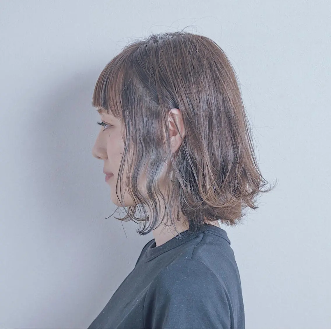 ミディアム カラー ボブ カット ヘアカラー トリートメント 山中 直輝のヘアスタイル