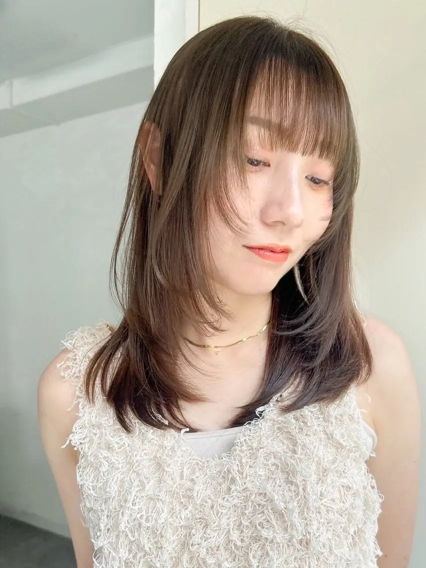 ミディアム カラー ベージュカラー 透明感カラー ミルクティーベージュ 『SiLO』 rumiのヘアスタイル