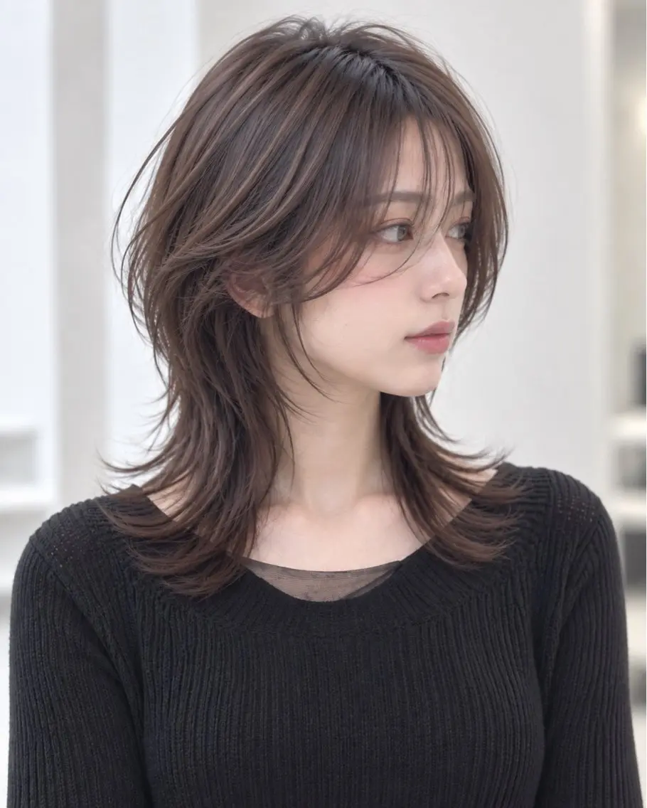 ミディアム カラー 髪質改善 カット ヘアカラー トリートメント ヘッドスパ 久木原 ゆりのヘアスタイル
