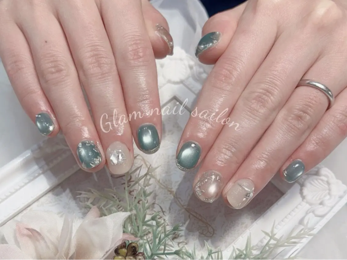 ネイル エツメ💅 長さ出し🎀デザインのネイルデザイン