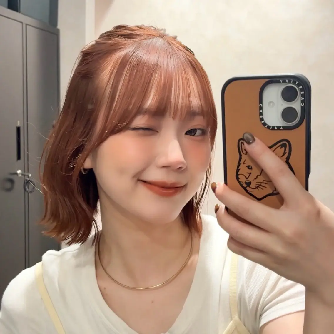 ショート カラー ブリーチ ブリーチなしカラー オレンジ ヘアカラー トリートメント 🍒暖色カラー /Mina/渋谷🍒のヘアスタイル