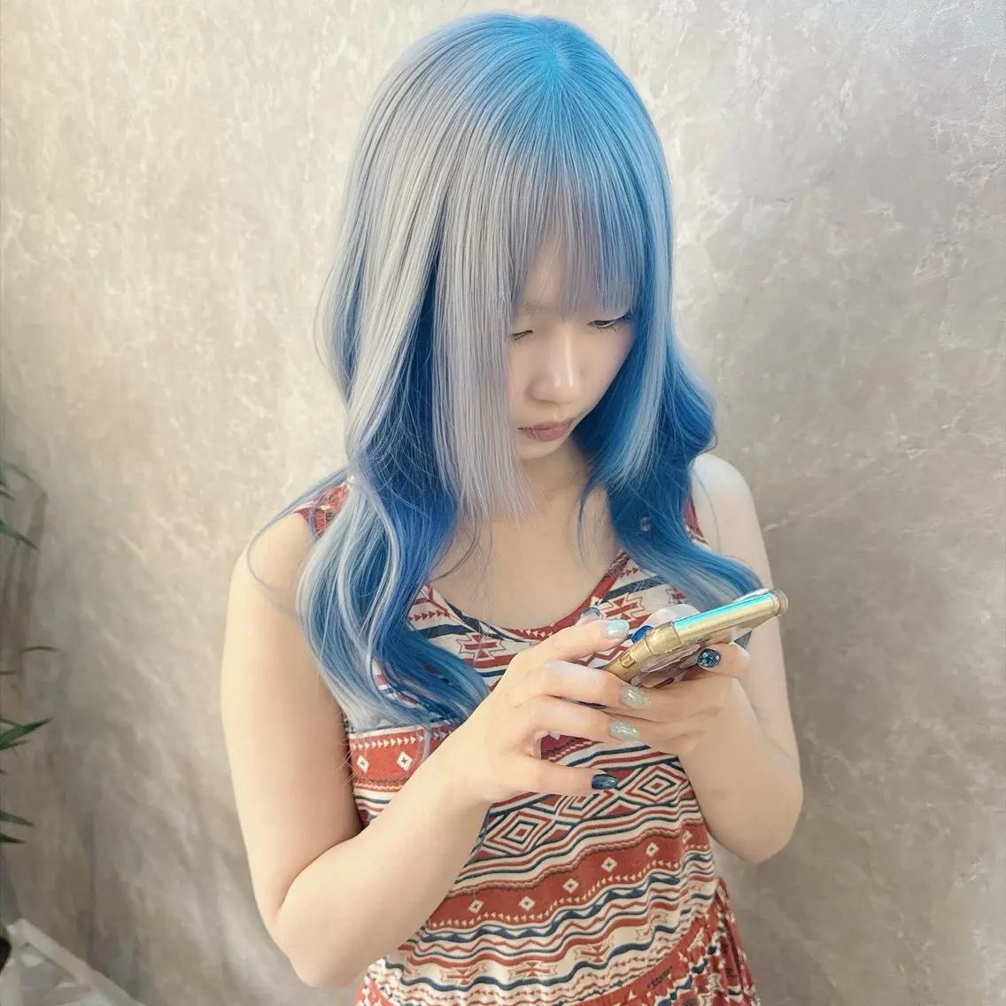 ロング カラー ブリーチ ブルーカラー ケアブリーチ ハイトーンカラー インナーカラー ヘアカラー トリートメント ブリーチの神 KYONのその他イメージ