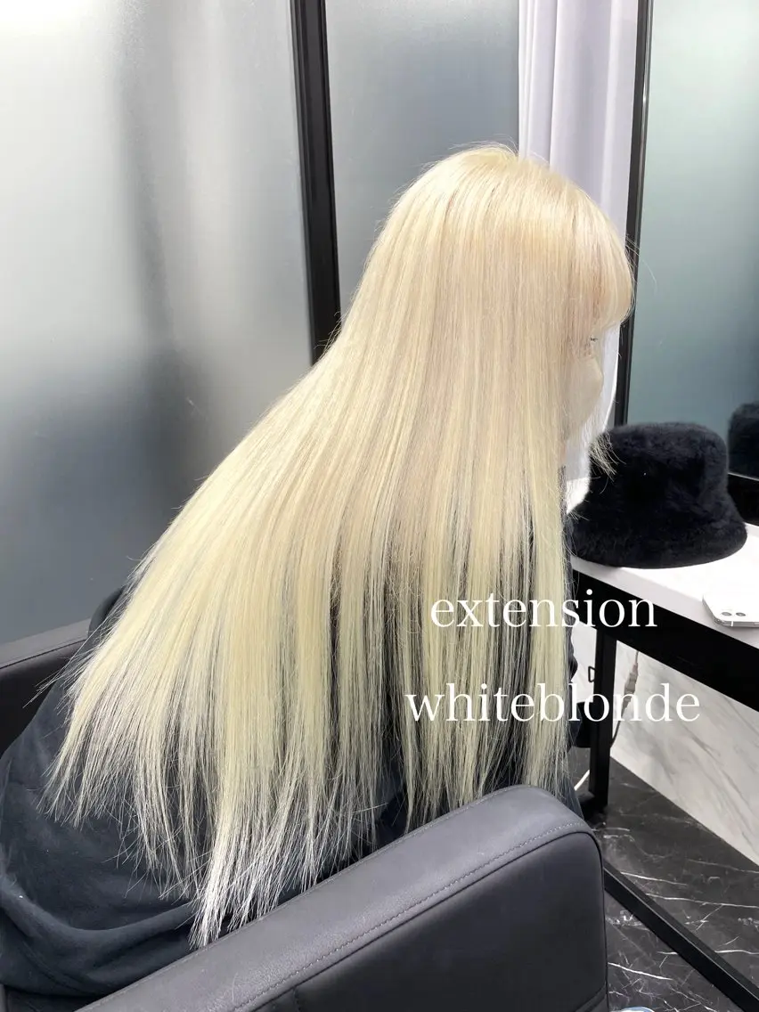 ロング カラー ブリーチ ケアブリーチ ヘアカラー エクステ エクステ🩵ブリーチ 韓国ヘア🩵KAEのヘアスタイル