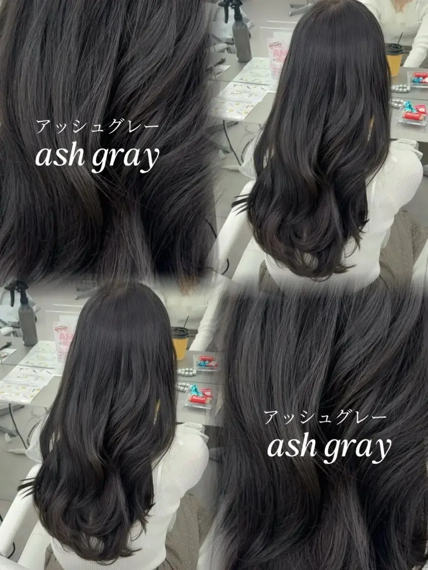 ロング カラー 透明感カラー グレージュ レイヤーカット カット ヘアカラー トリートメント 韓国ヘア/レイヤー/ 顔まわり足立遥奈のヘアスタイル