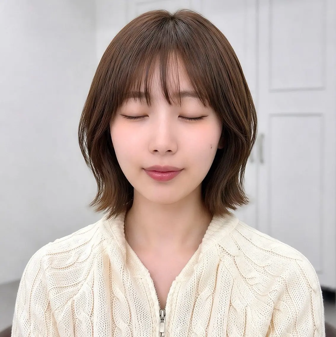 ショート ボブレイヤー ボブ くびれヘア 韓国風ヘア レイヤーカット カット タンバルモリ/ タッセルボブ/神山のヘアスタイル