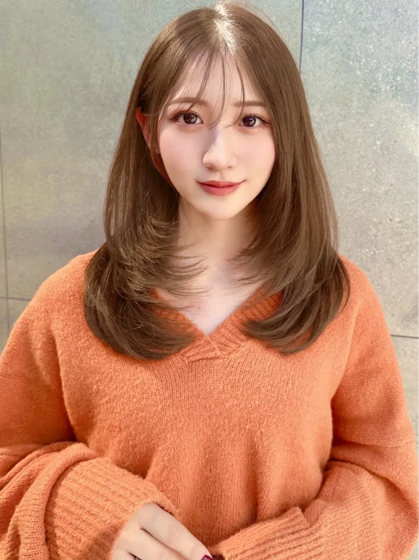 セミロング カラー カット ヘアカラー トリートメント 縮毛矯正✨🫧 レイヤー川村利幸のヘアスタイル