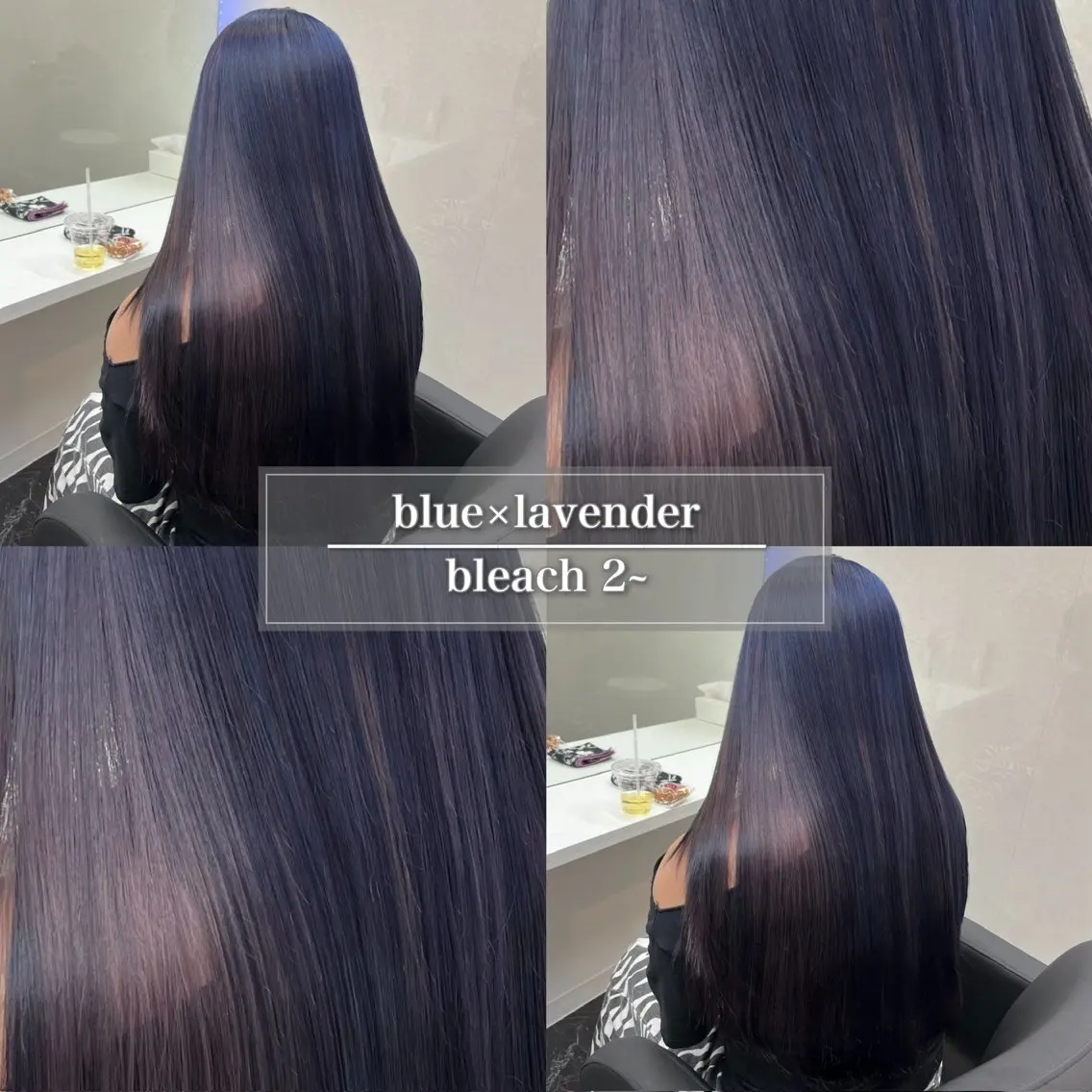 セミロング カラー アッシュ ブリーチ ブルーカラー ブルーアッシュ ブルーラベンダー ヘアカラー トリートメント 天神/ケアブリーチ/ 髪質改善/上質艶髪のヘアスタイル