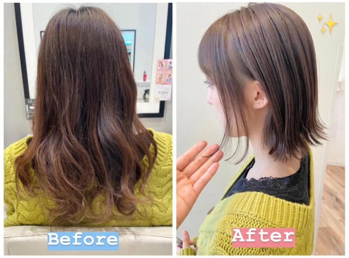 ミディアム カラー グレージュ シアーグレージュ ボブ 木下 奈々のヘアスタイル