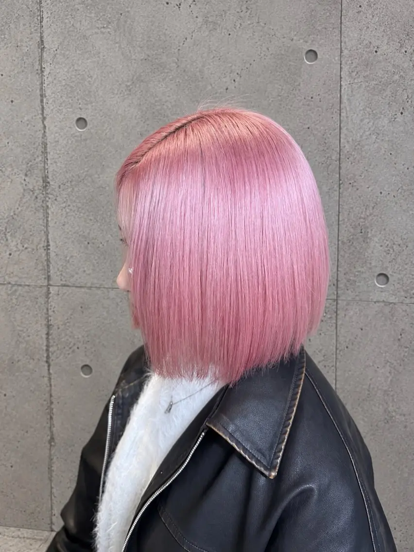 ショート カラー ブリーチ 透明感カラー ハイトーンカラー ピンクカラー ヘアカラー 👑ハイトーン👑髪 質改善👑だいとのヘアスタイル