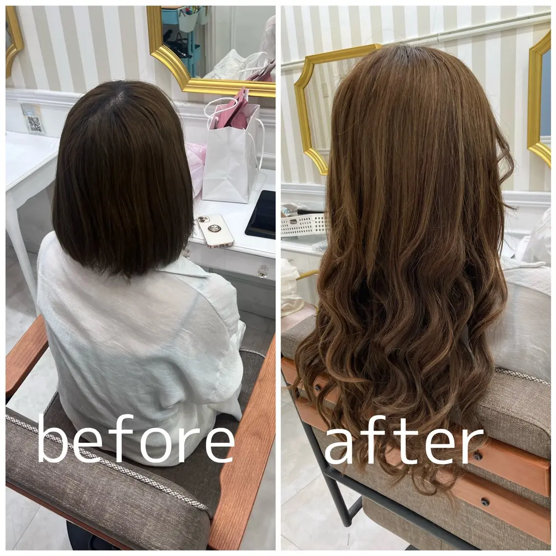 【長さ出しエクステ】✨ボブ、ミディアムからロングにしたい方限定です。シールエクステ80本🌈の写真