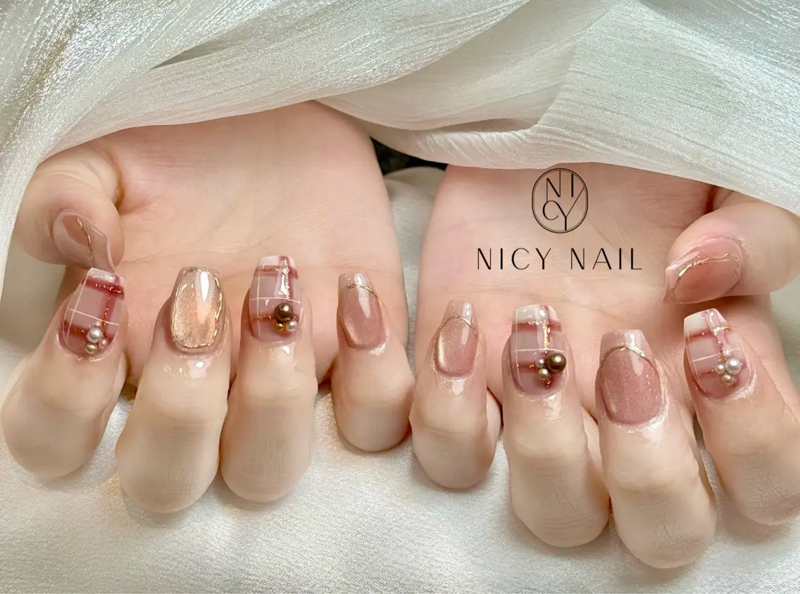 ネイル アートネイル オーロラネイル ブルー チークネイル フットネイル ハンドネイル NICY NAIL 池袋のネイルデザイン