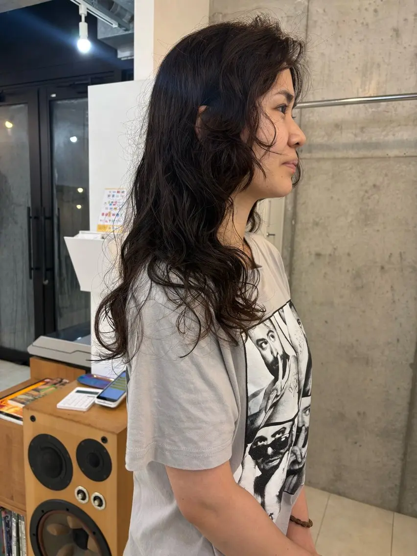 ロング パーマ カット パーマ eri kinjoのヘアスタイル