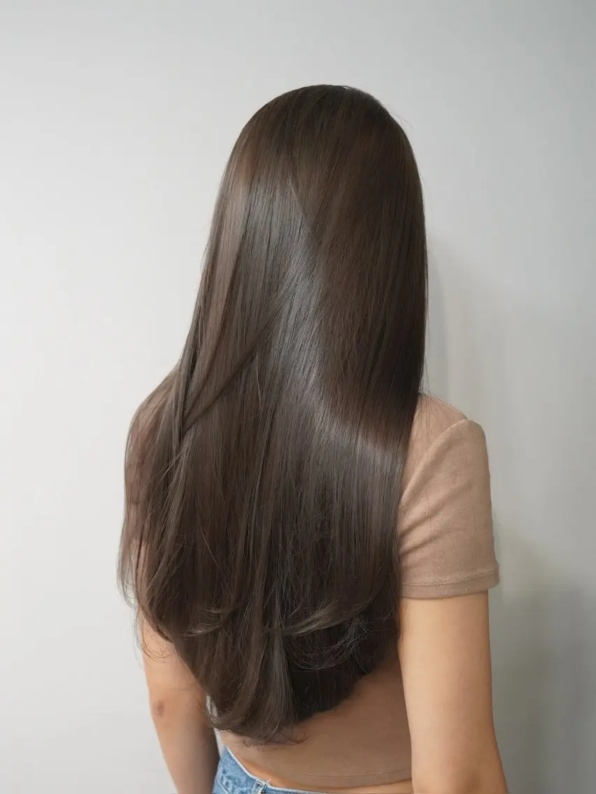 ロング カラー グレージュ 髪質改善 トリートメント ヘアカラー トリートメント 赤み消し/透明 感カラー🫧みらいのヘアスタイル