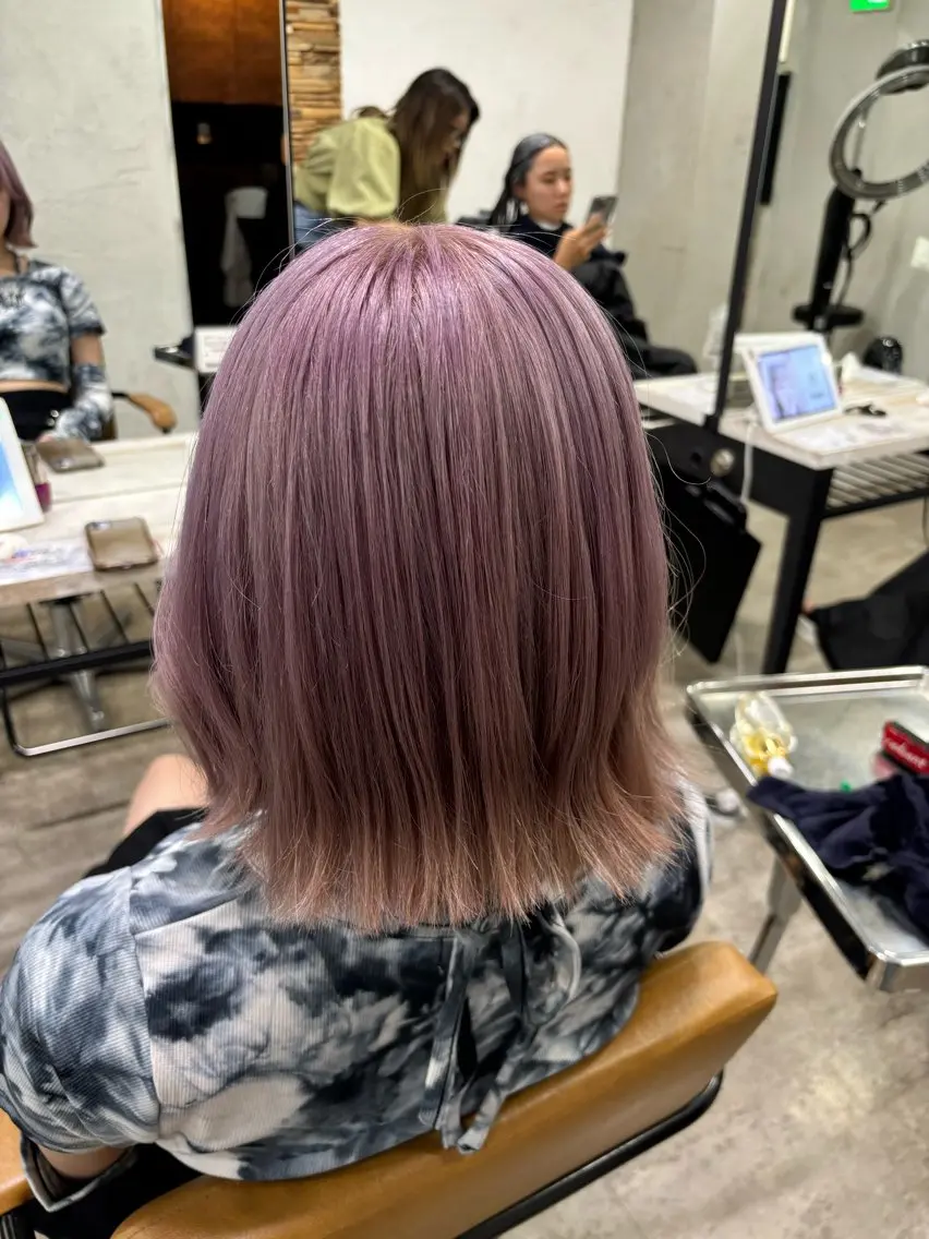 ミディアム カラー カット ヘアカラー トリートメント ヘッドスパ ヘアセット ️韓国ヘア／レイヤー カット❤️Yūkaのヘアスタイル
