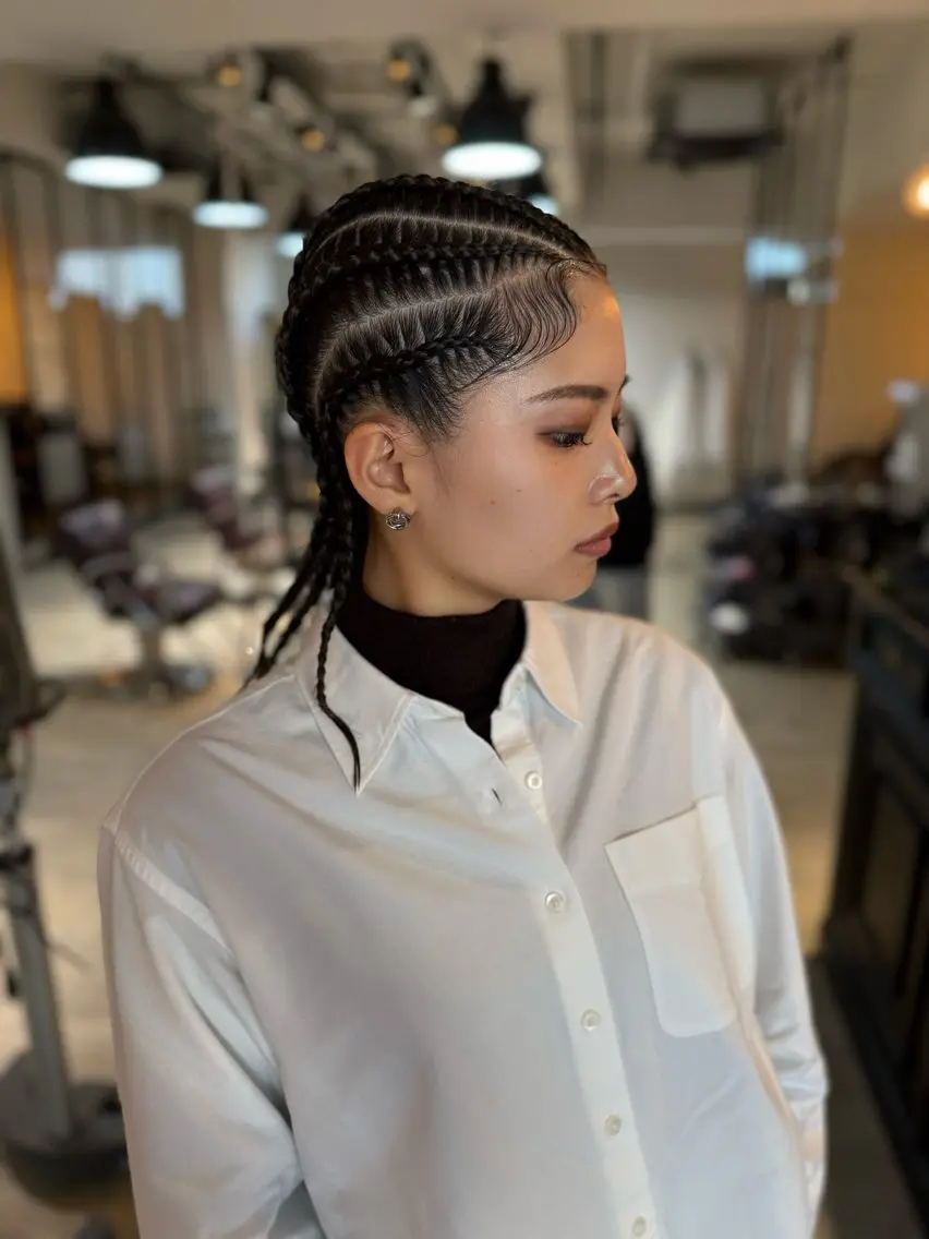 セミロング カラー パーマ ヘアアレンジ メンズ キッズ エクステ ヘアセット BRAIDS💎愛子 大人ハイライト💎のヘアスタイル