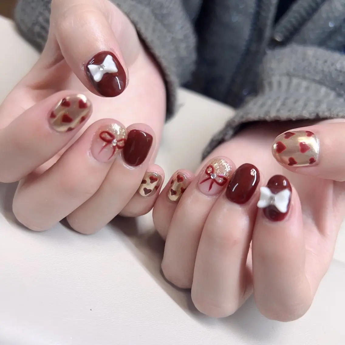 ネイル 成人式 フレンチネイル ジェルネイル グラデーション マグネットネイル ハンドネイル Rika  nail cocoのネイルデザイン