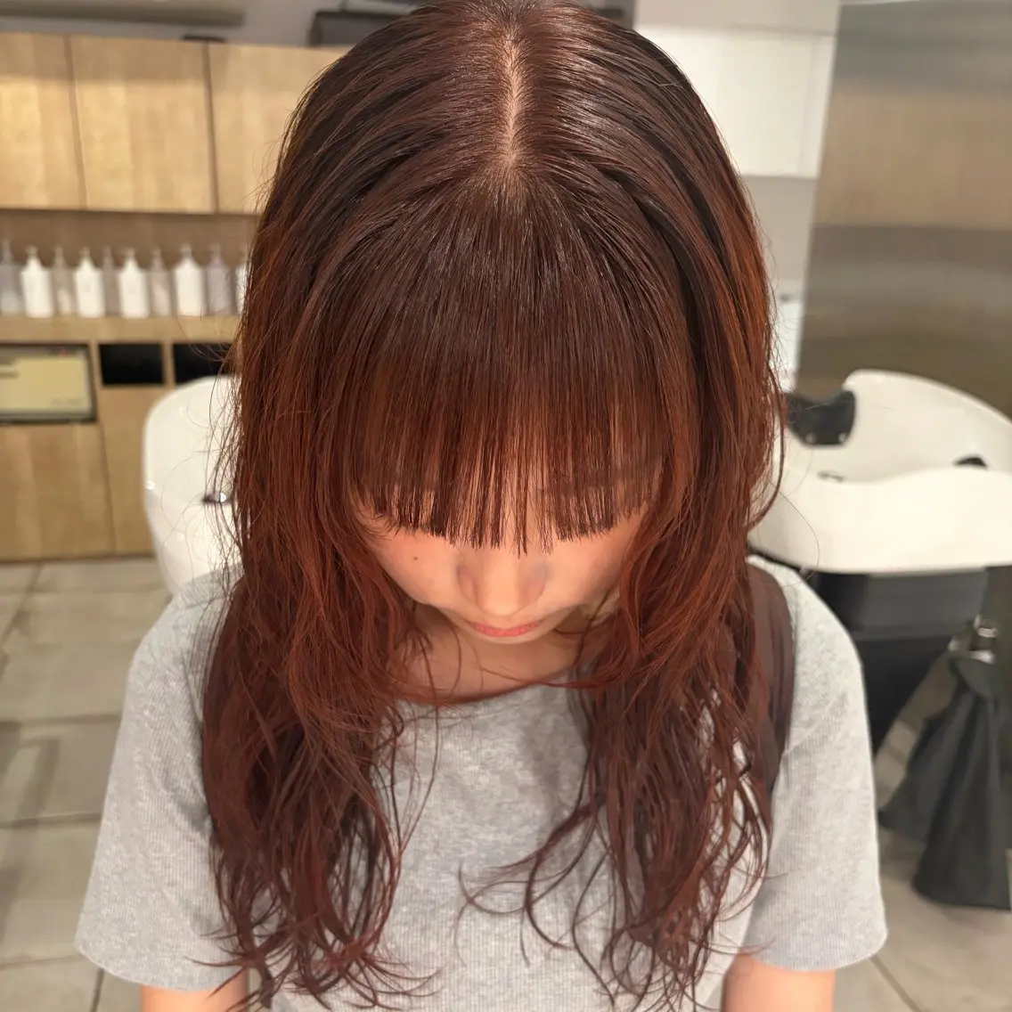 カラー オレンジ rin 京都美容室のヘアスタイル