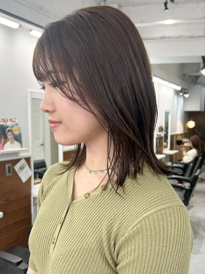 ミディアム カラー カット ヘアカラー トリートメント レイヤーボブ/ 艶カラー/サナ🌼のヘアスタイル