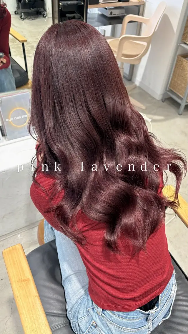 ロング カラー ブリーチ ダブルカラー ラベンダーカラー ブリーチなしカラー ピンクカラー hair shioのヘアスタイル