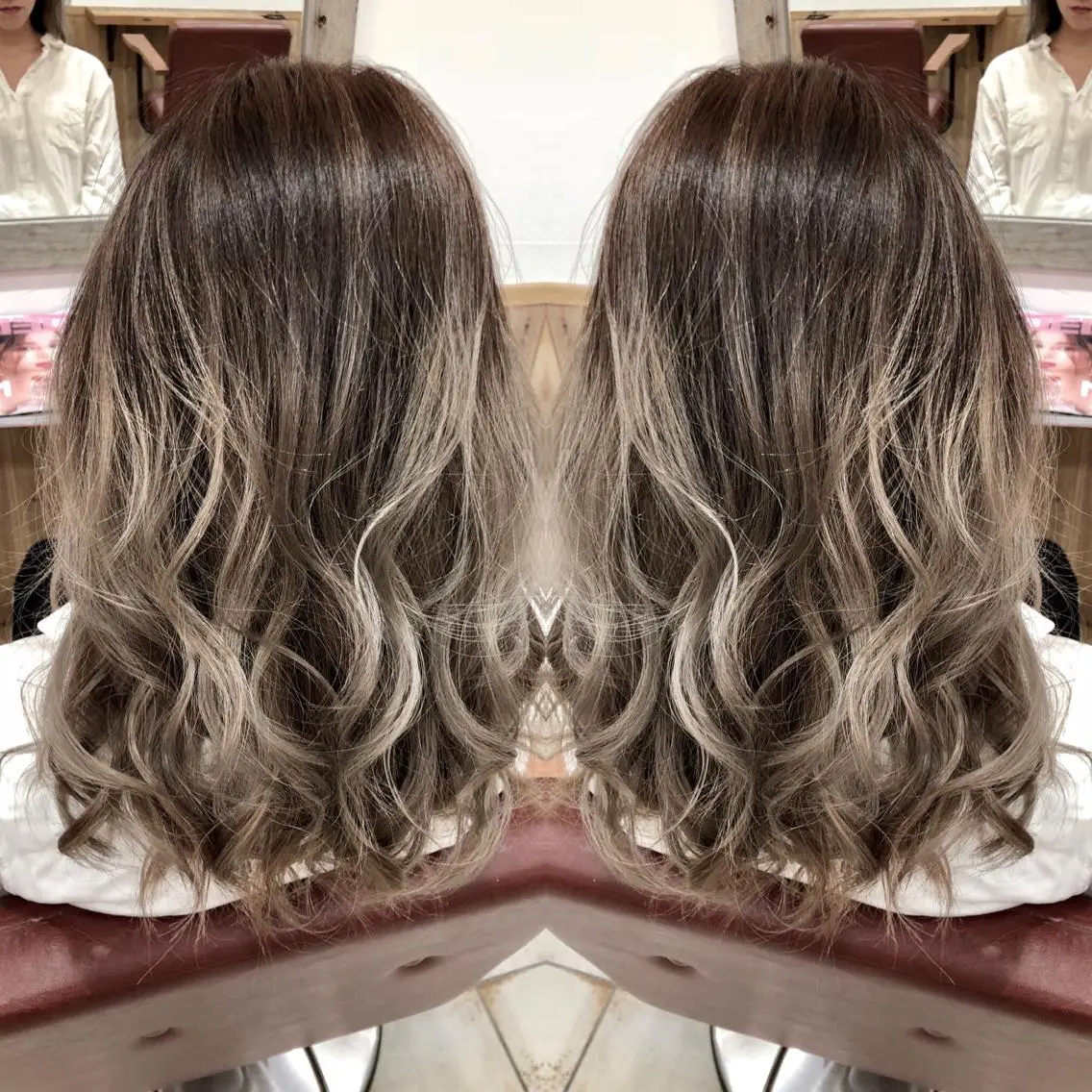セミロング カラー M IIのヘアスタイル