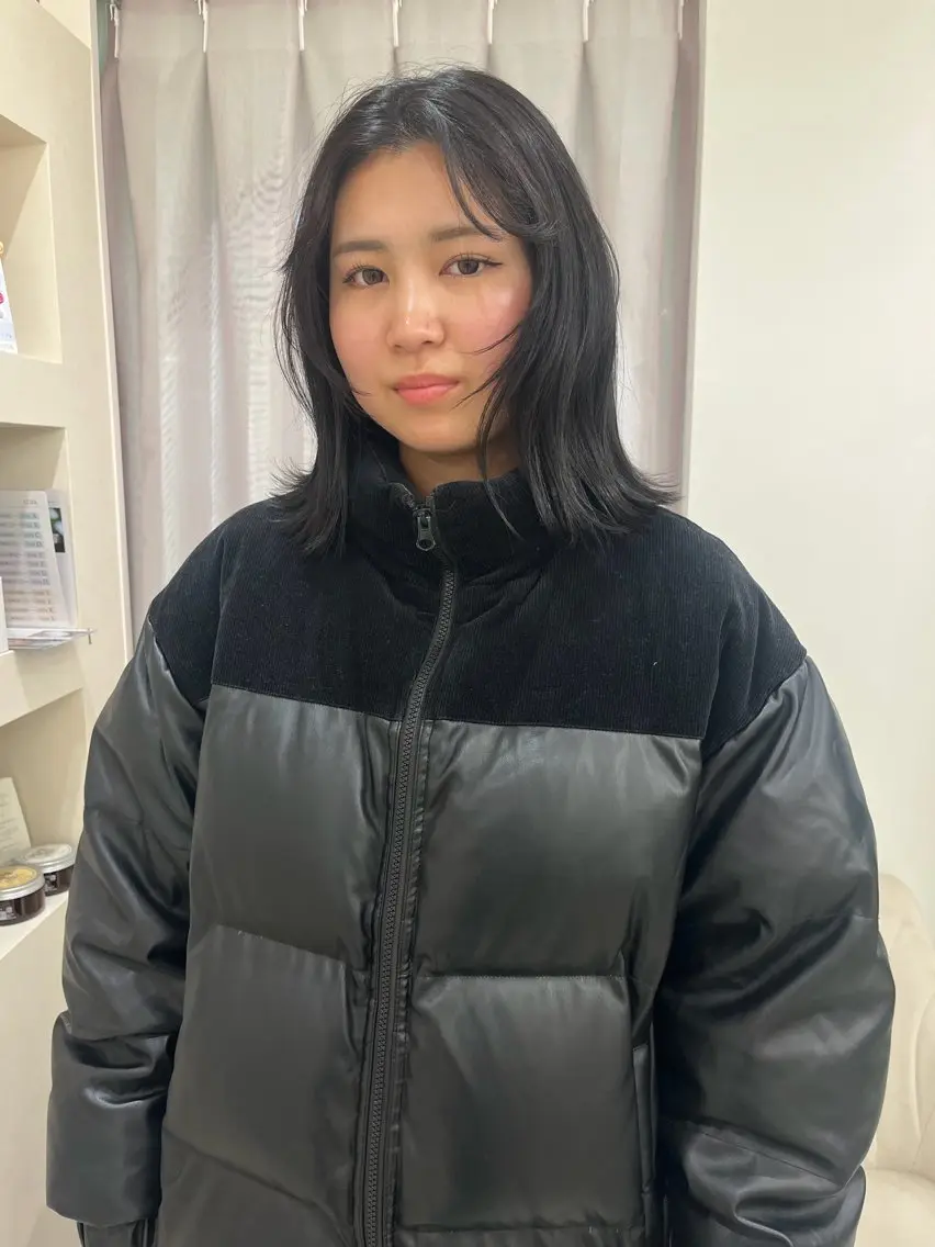 ミディアム カラー カット ヘアカラー トリートメント 松村 澪里のヘアスタイル