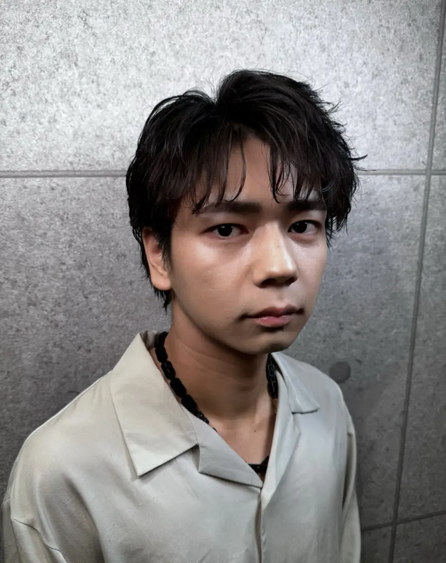 パーマ メンズ カット 縮毛矯正 宮之本 峻也のヘアスタイル