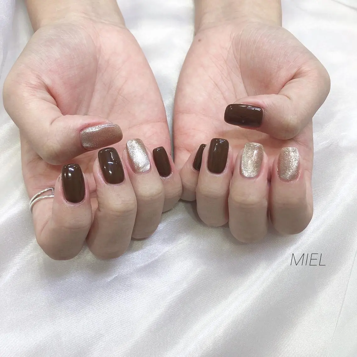 ネイル マグネットネイル ワンカラーネイル nail salon monailのネイルデザイン