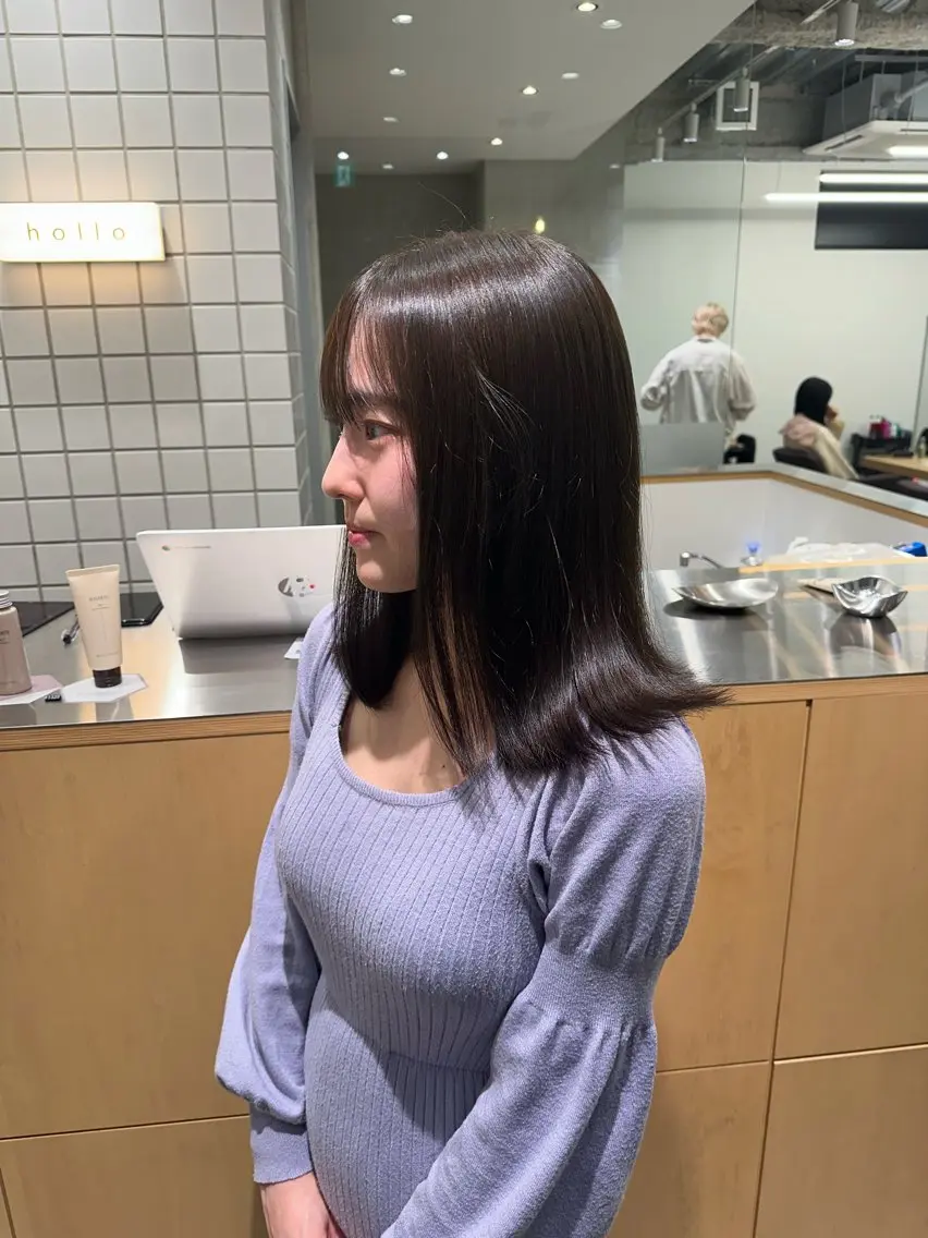 セミロング ヘアカラー 🍇透明感カラー/ カットひかる🍒のヘアスタイル