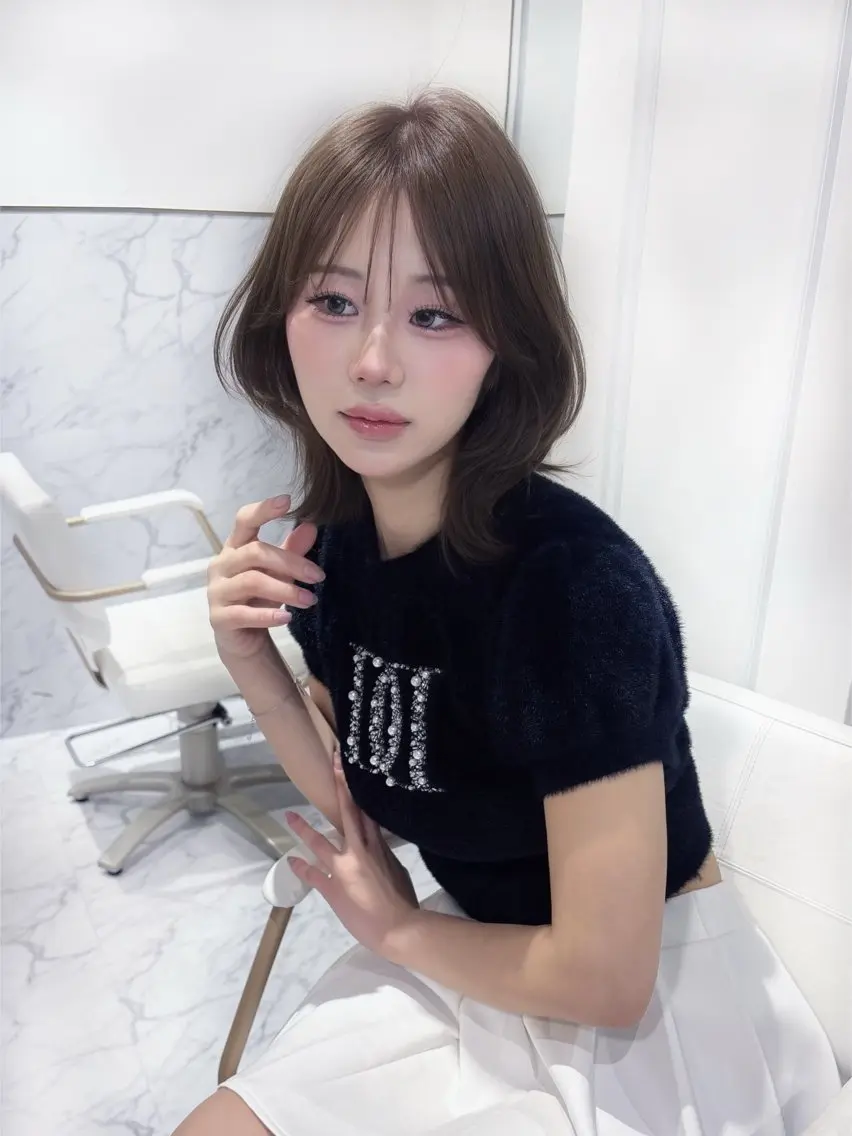 ミディアム カラー ヘアカラー ParveMix🎀 稲垣 詞葉のヘアスタイル