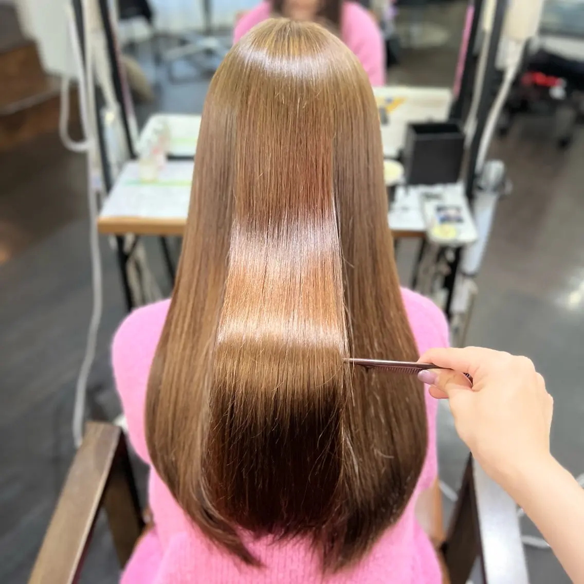 ロング カラー ブラウンカラー チョコレートブラウン 似合わせカット ✖️美髪 / はるなのヘアスタイル