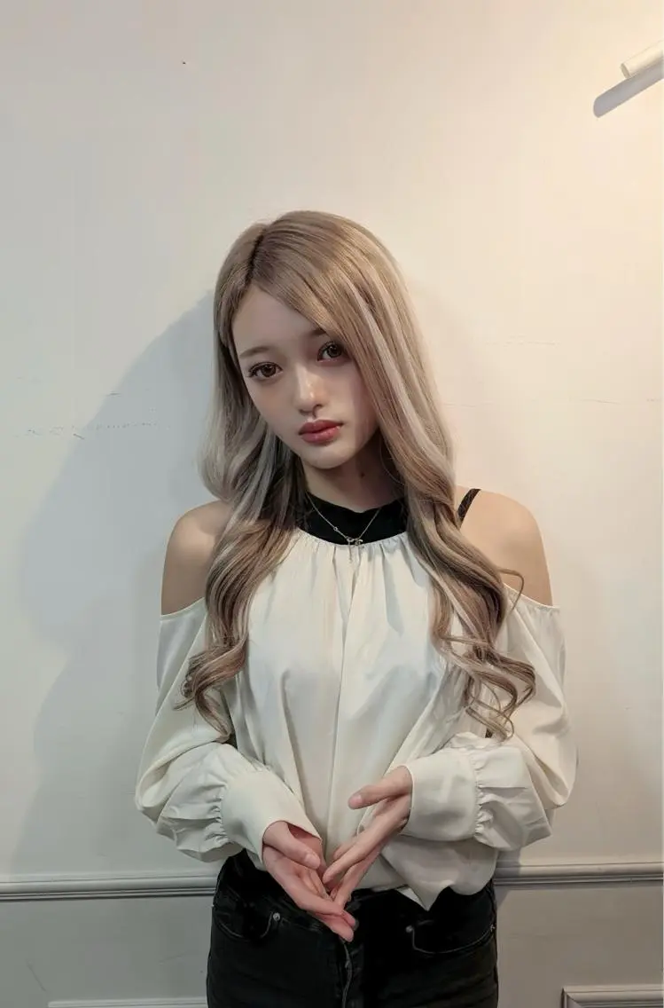 【ケアダブルカラー🤍】カット＋ケアブリーチ＋艶カラー＋プレミアム補修トリートメントの写真